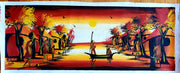 African Village Pathway Painting | Sunset Canvas Art