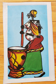 African Woman Cooking Painting | Pestle and Mortar Canvas Art