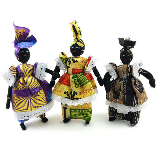 African Woman Doll Handmade in Senegal – Small | Authentic African Fabric Clothing