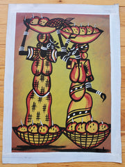 African Women Carrying Baskets Painting | Canvas Art