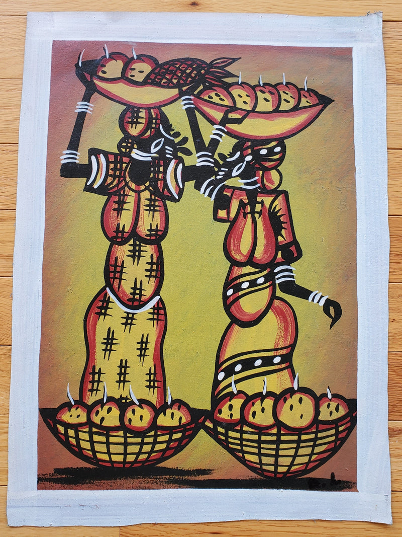 African Women Carrying Baskets Painting | Canvas Art