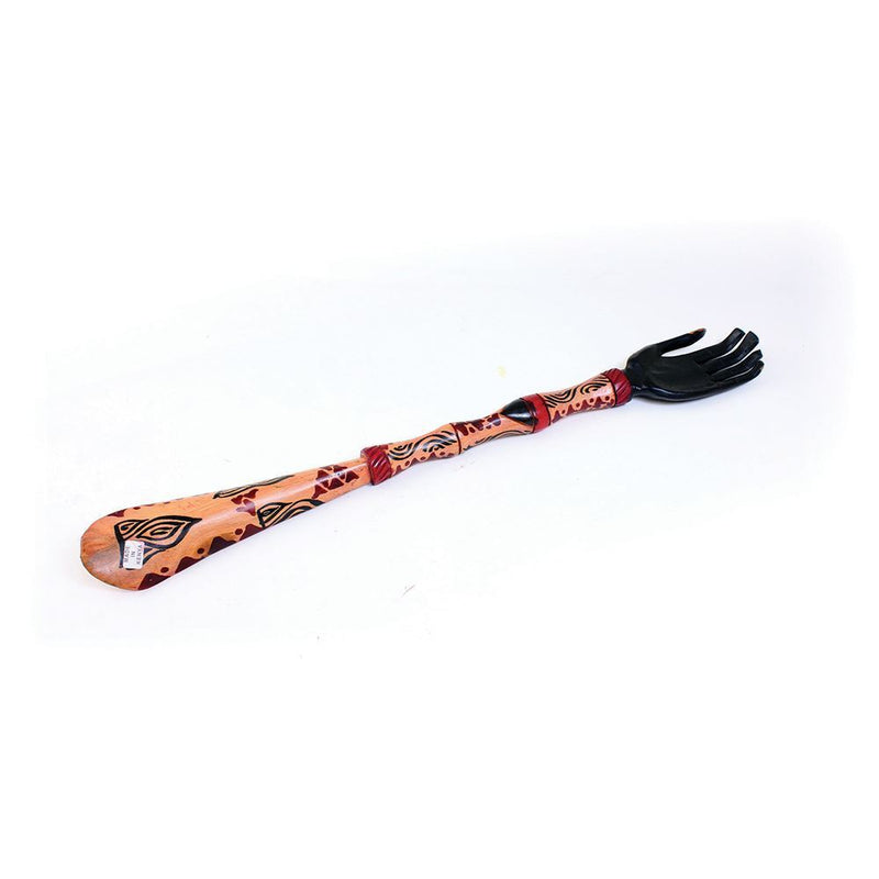 African Wooden Back Scratcher & Shoehorn