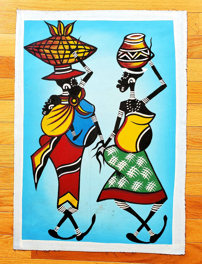 African Working Mothers Painting | Canvas Wall Art