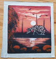 African Zebra Painting | Handmade Wildlife Canvas Art