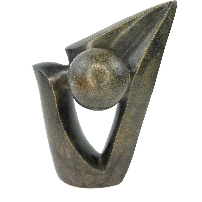 Angular Abstract Plant Sculpture – Shona Stone Art from Zimbabwe