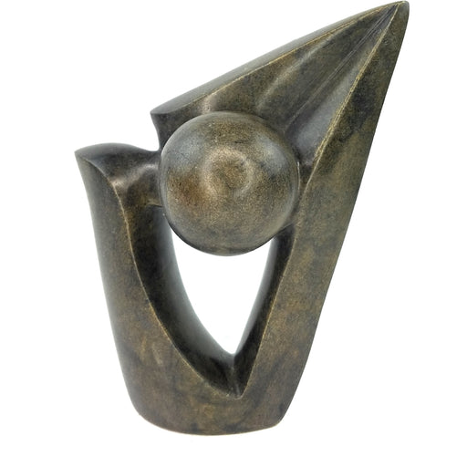 Angular Abstract Plant Sculpture – Shona Stone Art from Zimbabwe