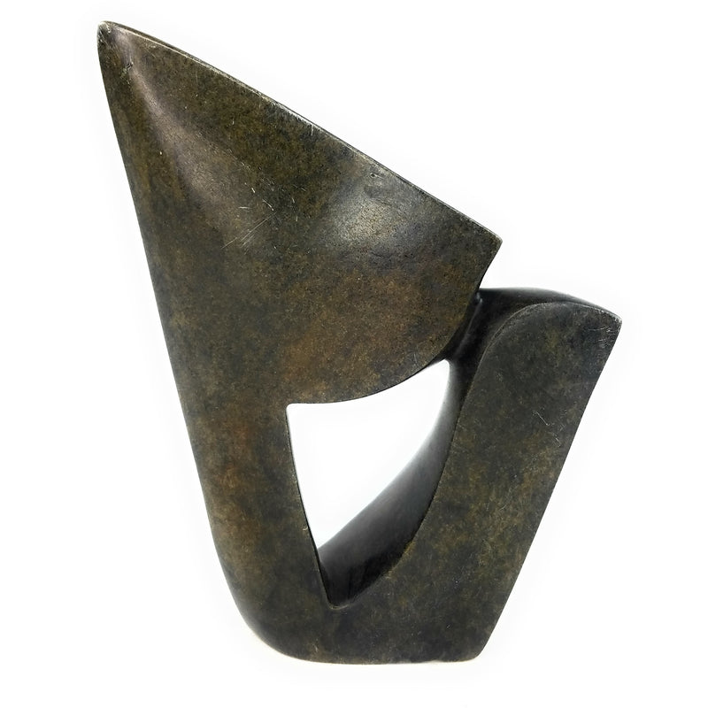 Angular Abstract Plant Sculpture – Shona Stone Art from Zimbabwe