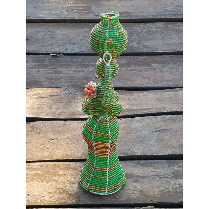 Beaded Working Mother and Baby Sculpture – Handmade in Zimbabwe