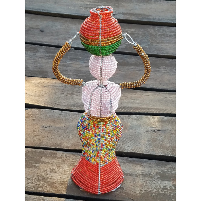 Beaded Working Mother and Baby Sculpture – Handmade in Zimbabwe