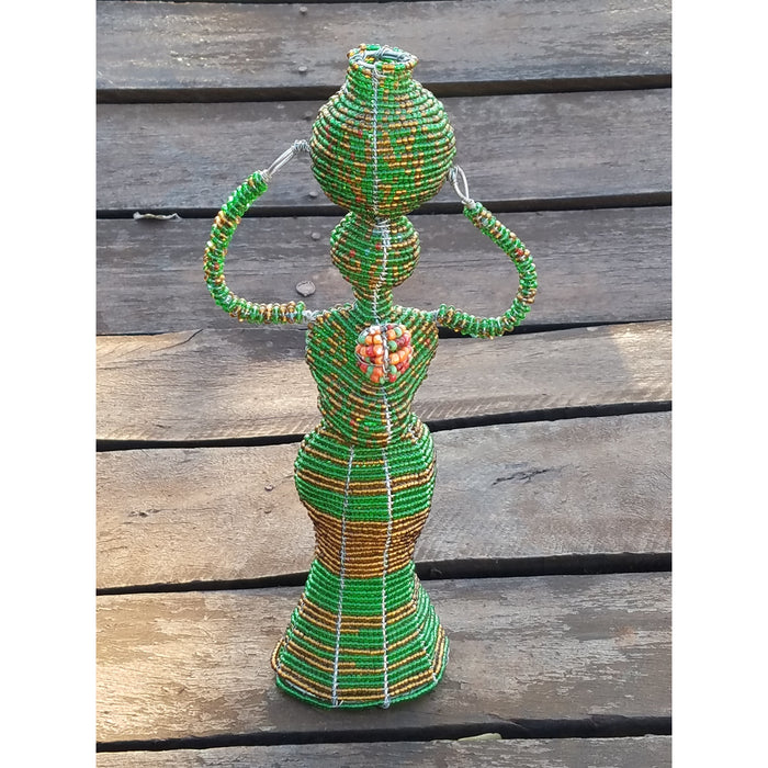 Beaded Working Mother and Baby Sculpture – Handmade in Zimbabwe