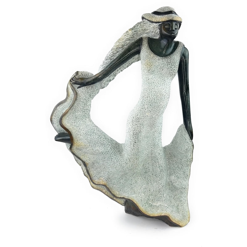 Beautiful Dancing Woman Sculpture – Hand Carved Zimbabwean Springstone Art