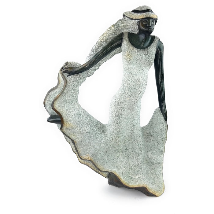 Beautiful Dancing Woman Sculpture – Hand Carved Zimbabwean Springstone Art