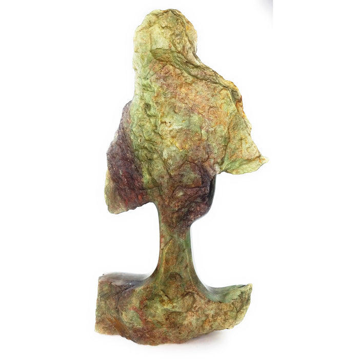 Beautiful Woman Bust – Hand Carved Shona Green Serpentine Sculpture