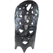 Big Five African Mask – Oversized Ebony Wood Wall Art