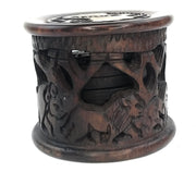 Big Five Safari Animal Ebony Wood Coaster Set – Hand Carved in Zimbabwe