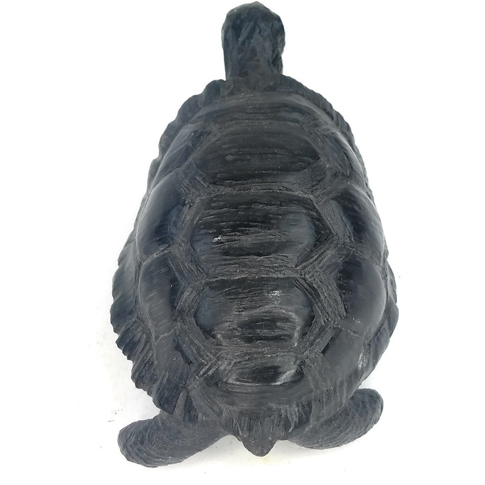 Black African Stone Turtle Textured Shell | Shona Art