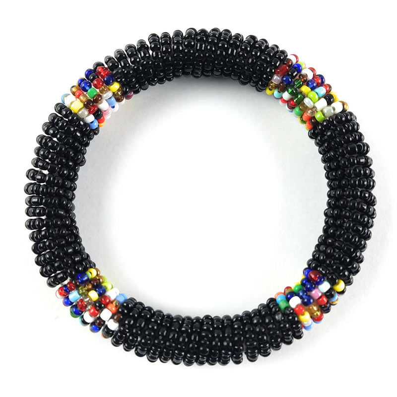 Black Maasai Bead Bracelet – Handmade African Jewelry
