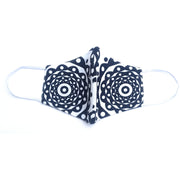 Black & White Circular African Print Face Mask – Reversible Cotton