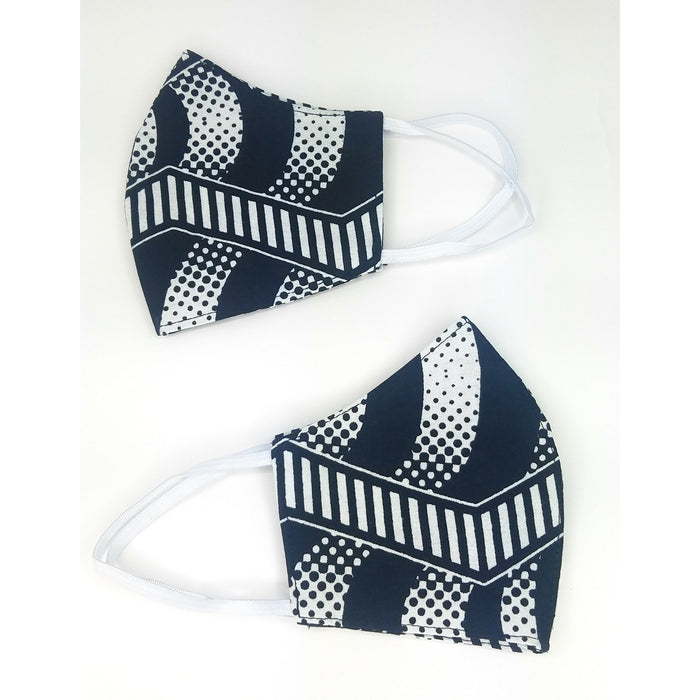 Black & White Dot African Face Mask | Handmade Cotton Mask