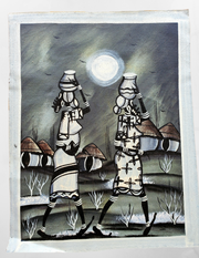 Black and White African Women Painting | Canvas Art