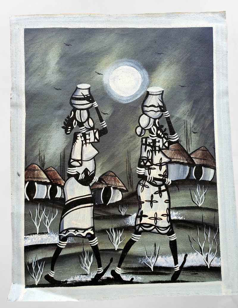 Black and White African Women Painting | Canvas Art