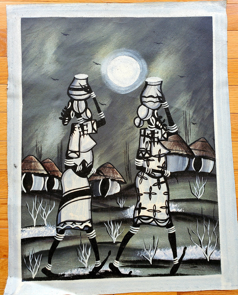 Black and White African Women Painting | Canvas Art