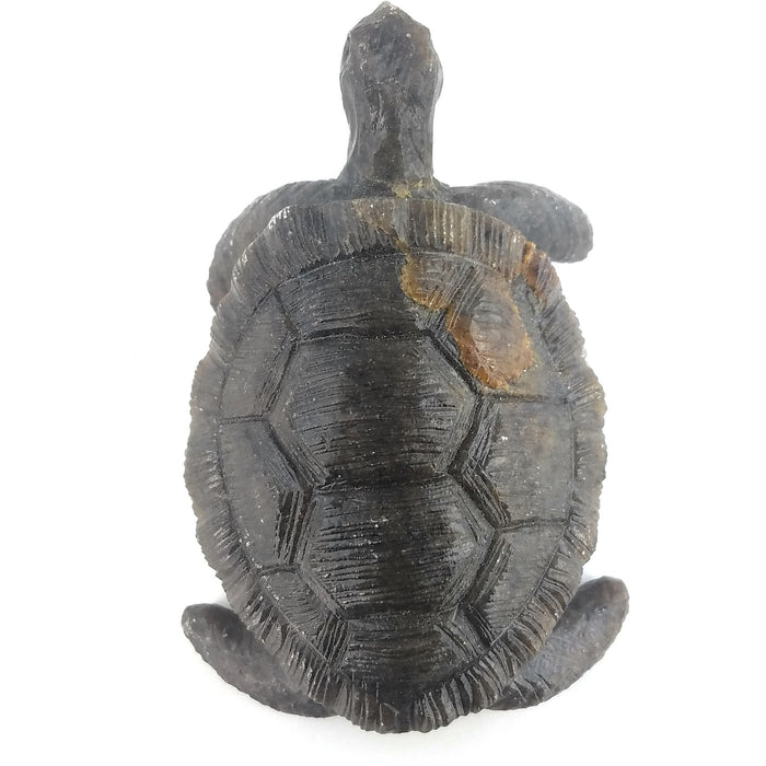 Black and brown African Stone Turtle | Hand Carved Zimbabwe