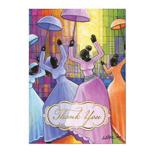 Blank African American Thank You Card Colorful Umbrella Design A blank-african-american-thank-you-card-colorful-umbrella-design-a