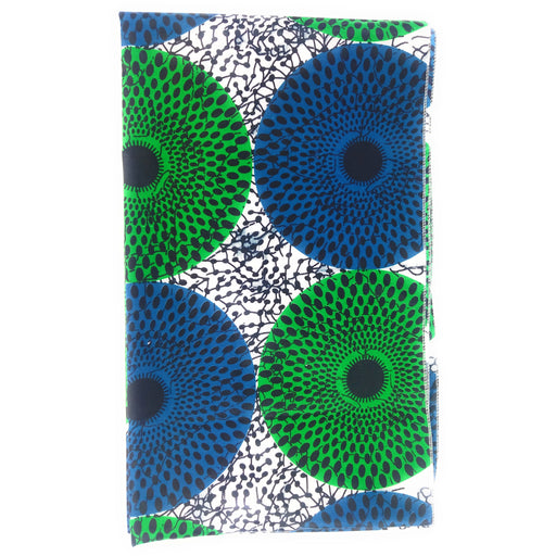 Blue & Green African Headwrap | Ankara Circle Print