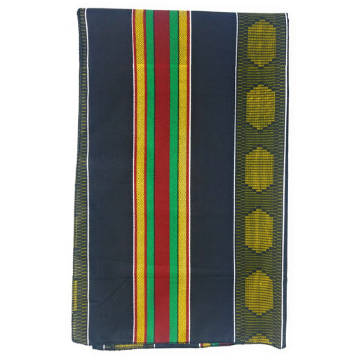 Blue Green Yellow & Red Striped African Headwrap | Ankara Print Head Scarf