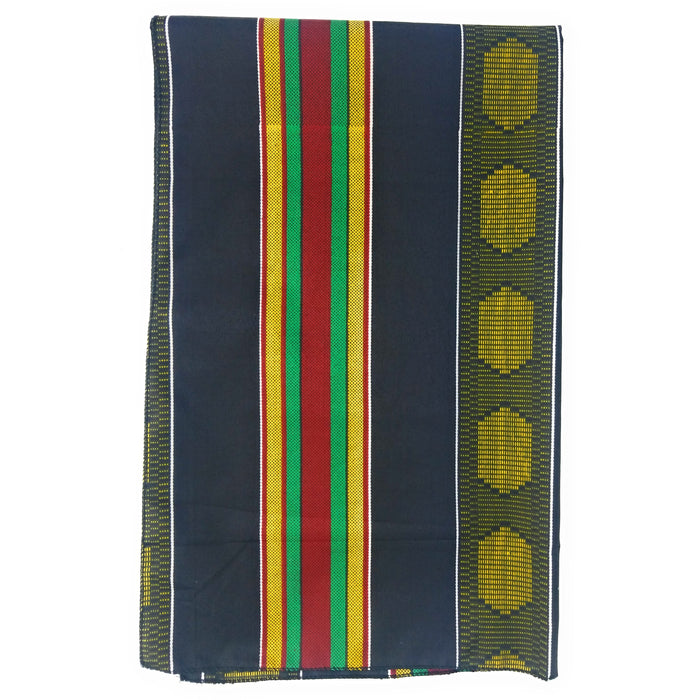 Blue Green Yellow & Red Striped African Headwrap | Ankara Print Head Scarf