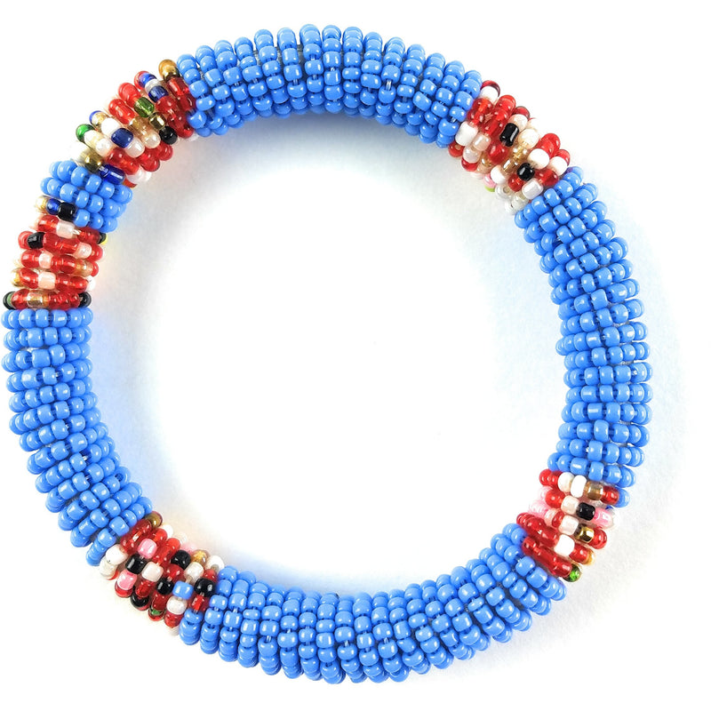 Blue Maasai Bead Bracelet – Handmade African Jewelry