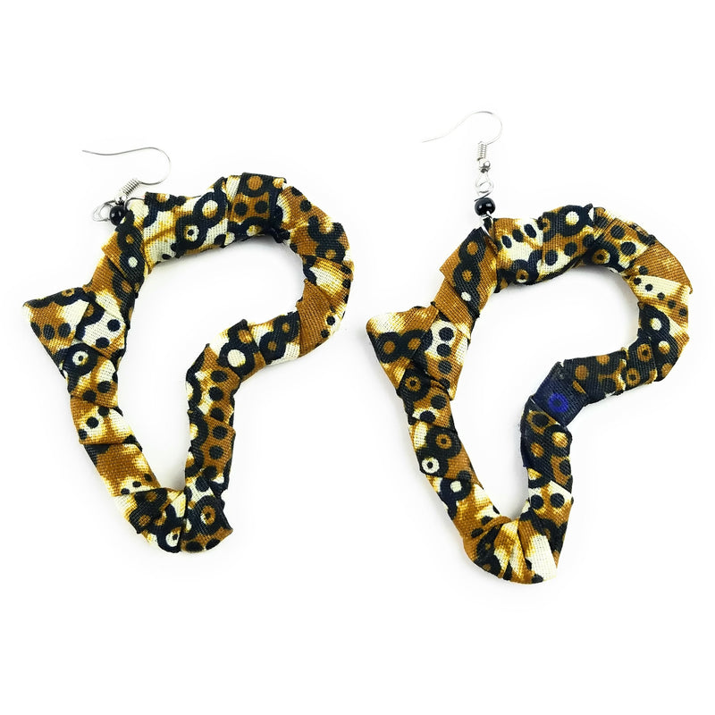 Brown & Black African Kitenge Earrings | Fabric Jewelry