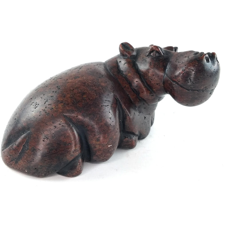 Brown Hippo Sculpture | African Stone Art