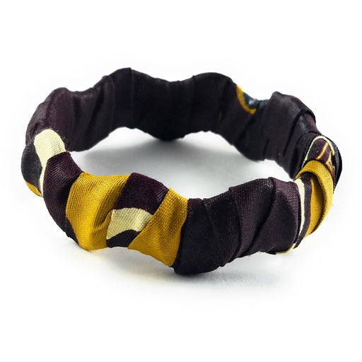Brown Kitenge Fabric Bracelet – Handmade African Jewelry