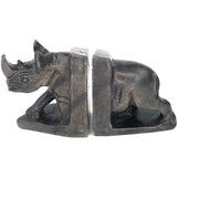 Brown Rhino Bookends | Shona Stone Sculpture from Zimbabwe