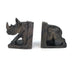 Brown Serpentine Rhino Bookends – Shona Stone Art from Zimbabwe
