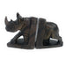 Brown Serpentine Rhino Bookends – Shona Stone Art from Zimbabwe