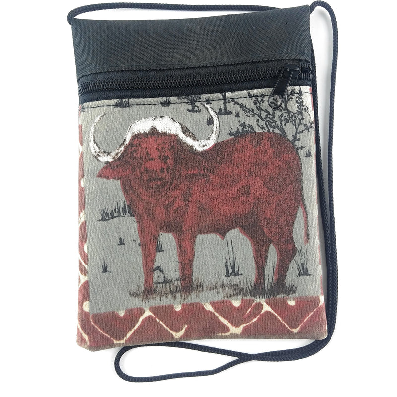 Buffalo Safari Passport Bag – Handmade African Travel Accessory
