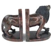 Charging Male Lion Bookends – Shona Stone Art from Zimbabwe