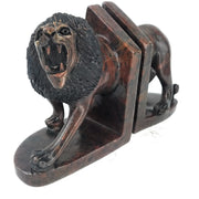 Charging Male Lion Bookends – Shona Stone Art from Zimbabwe