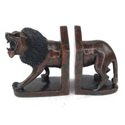 Charging Male Lion Bookends – Shona Stone Art from Zimbabwe