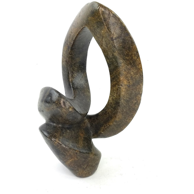 Circular Abstract Plant Sculpture – Shona Stone Art from Zimbabwe