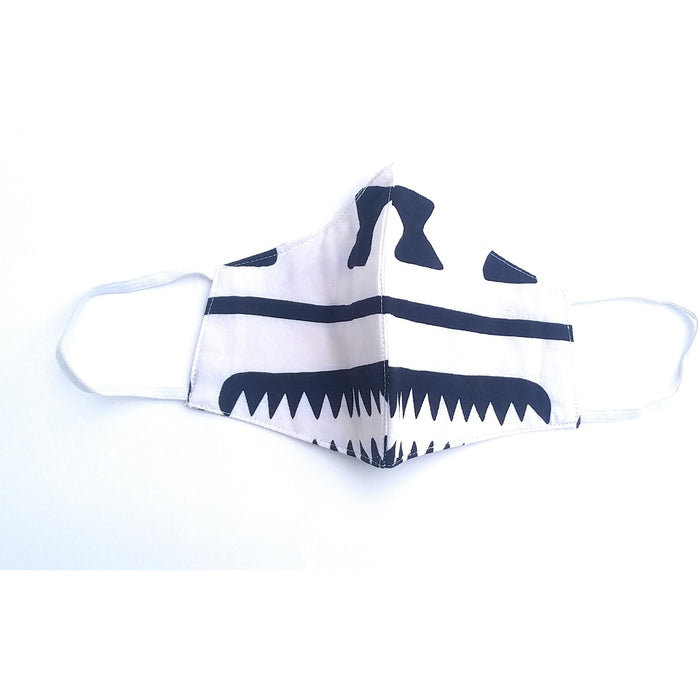 Classic Black & White African Print Reversible Face Mask – 100% Cotton