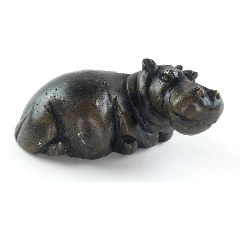 Classic Resting Hippo Sculpture – Hand Carved Stone Zimbabwe