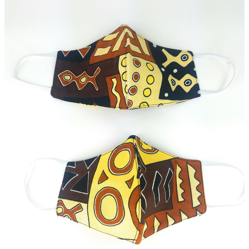 Colorful African Print Face Mask | Reversible Multicolor Cotton