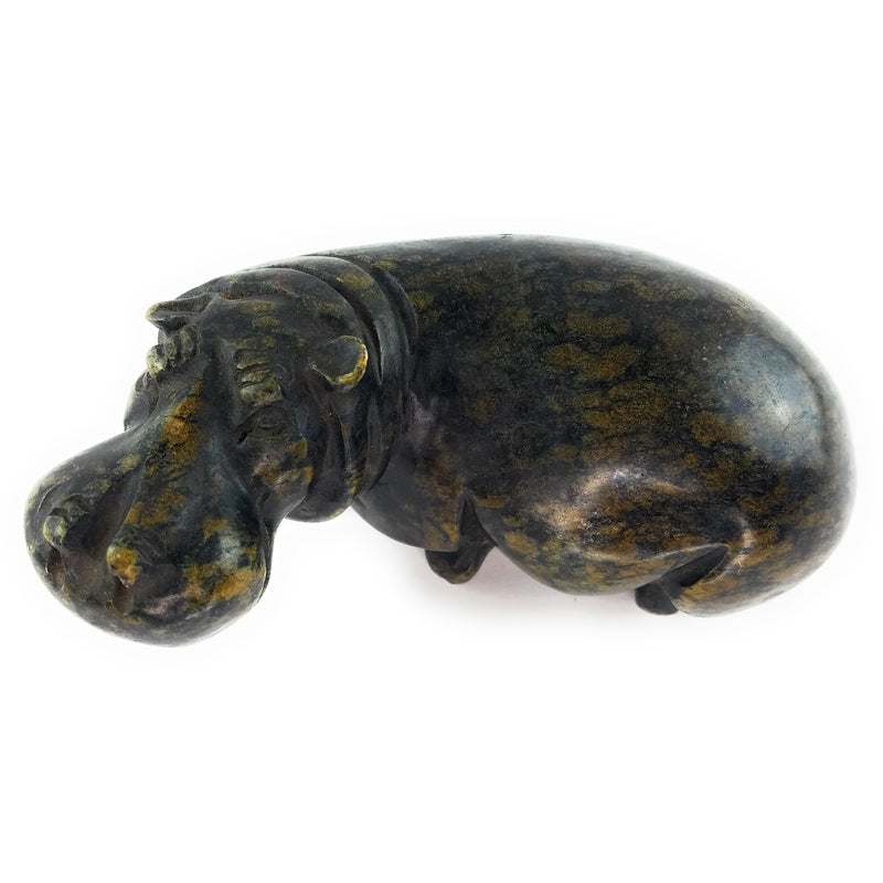 Compact Hippo Sculpture | African Stone Art
