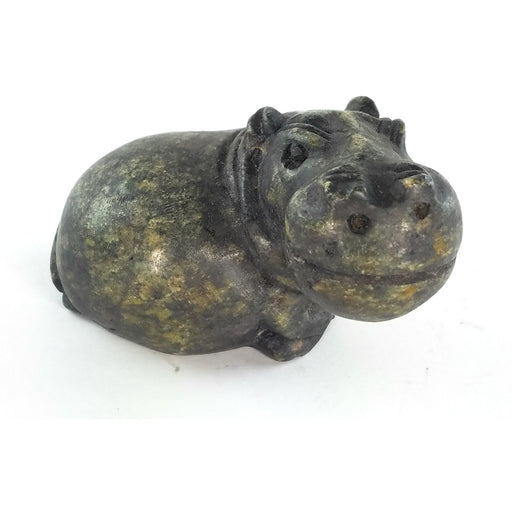 Compact Hippo Sculpture – Hand Carved Stone Zimbabwe
