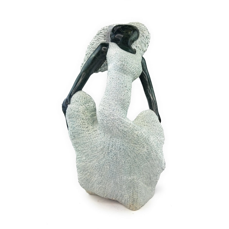 Contemporary Shona Beautiful Woman Springstone Sculpture – Zimbabwe Art