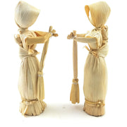 Corn Husk Mother Doll with Baby – Handmade African Figurine from Zimbabwe